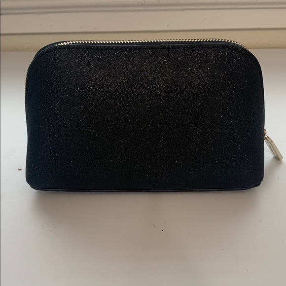 NWT Kate Spade Black Shimmy Glitter Fabric Small Cosmetic Bag - Picture 4 of 10
